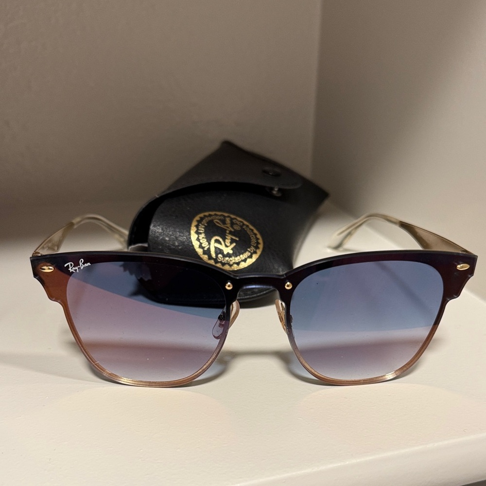 Ray-Ban Blue and Brown Clubmaster Sunglasses
